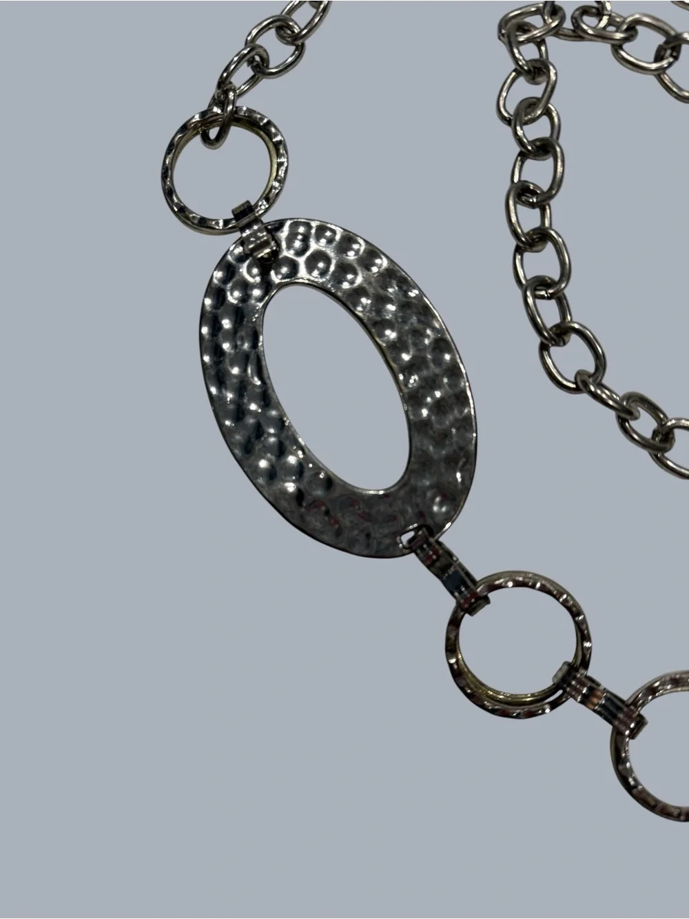Belt Hammered Silver & Gold Tone Adjustable Chain 50 in by Chicos